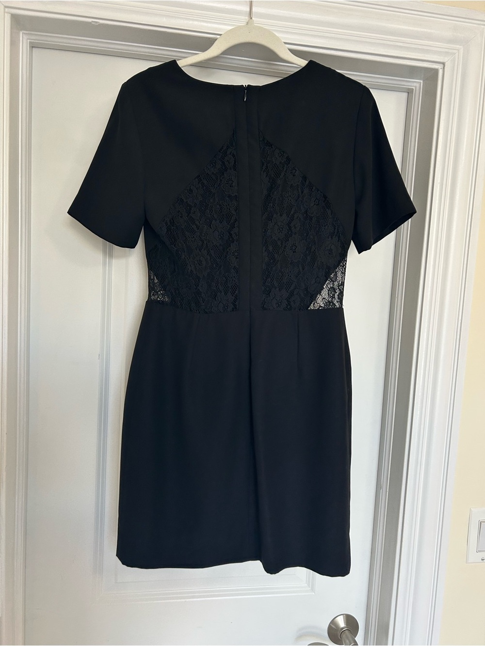 Sandro black lace back short sleeve formal mini dress size 2 - Picture 3 of 7